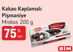MİSKOS KAKAO KAPLAMALI PİŞMANİYE 200 G